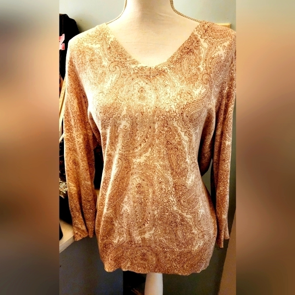 Talbots Paisley lightweight sweater